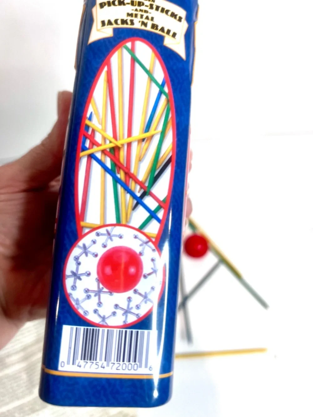Vintage Pick-Up Sticks & Metal Jacks Game Set Tin Kids Collection Complete NIB
